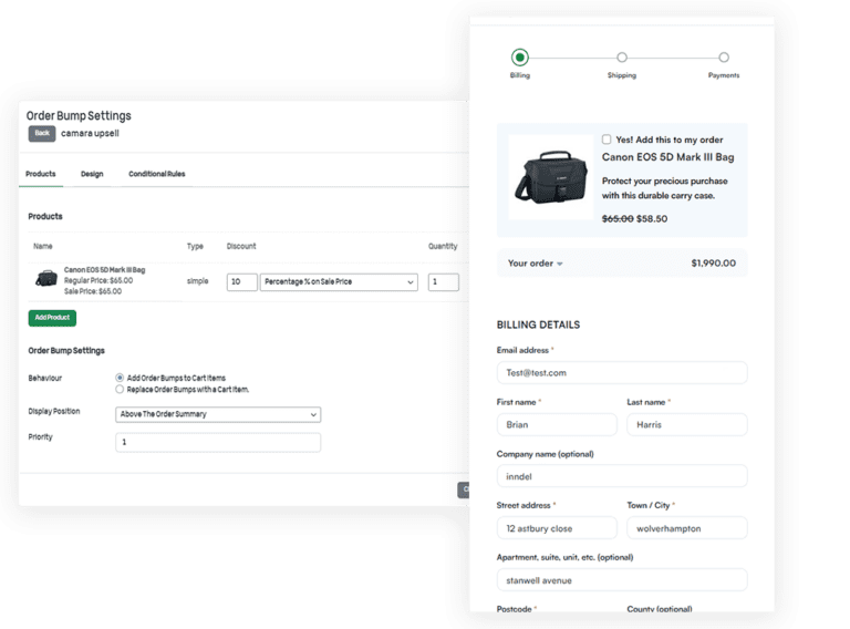 WooCommerce order bump